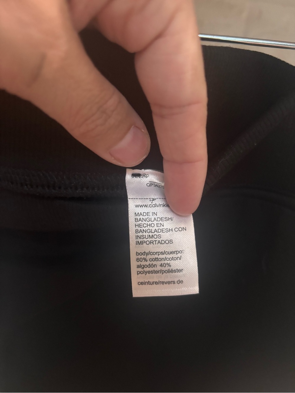 Calvin Klein Black Jogger Pants with White Drawstring - Picture 5 of 5
